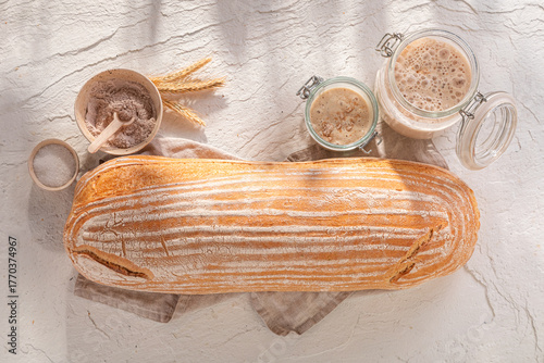 Homemade loaf of bread perf...