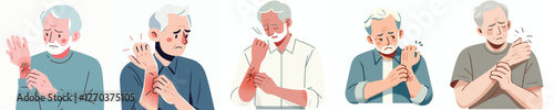 vector of a grandfather gesture scratching an itchy allergy