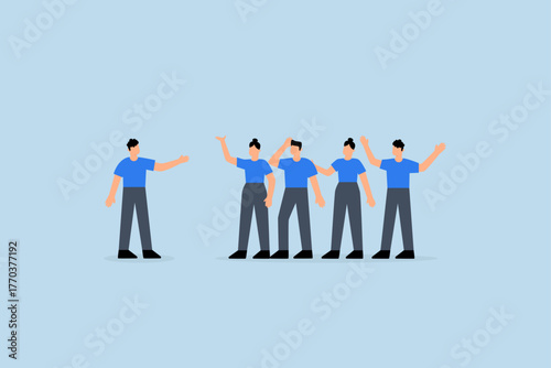 Onboarding new employee, business executive manager greeting welcome and introduce new employees to group