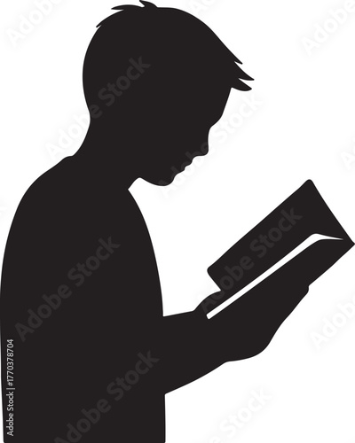 silhouette of a woman reading a book