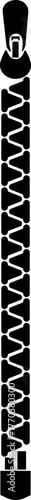Zipper Icon Fastener, Slider, and Zip Symbol Clothing, Bag, and Textile Accessory Vector Fashion Tool, Sewing, Tailoring, Lock, and Stitch Design in Black Flat Style