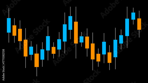 Candlestick chart pattern business or company analytics concept, Business growth up trend, Stock market profit, Economic growth, Marketing, Financial growth sign. Vector illustration.