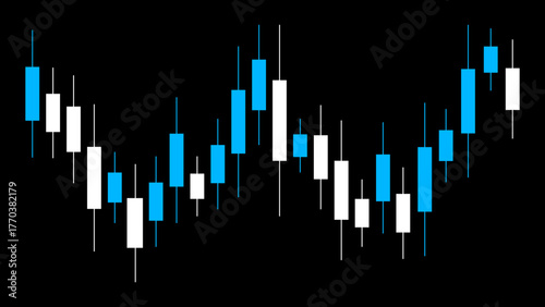 Candlestick chart pattern business or company analytics concept, Business growth up trend, Stock market profit, Economic growth, Marketing, Financial growth sign. Vector illustration.