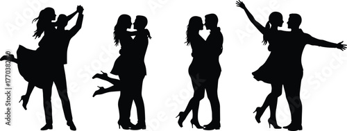 Silhouette, couple, dancing, romantic, embrace, ballroom, tango, waltz, passion, performance, love, partner, movement, elegance, graceful, pose, relationship, dance,