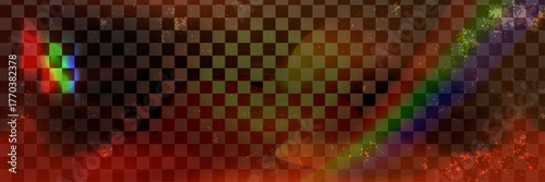 Artistic light leak overlay with film texture. Retro background effect, glowing overlay gradient and nostalgic film leak filter.