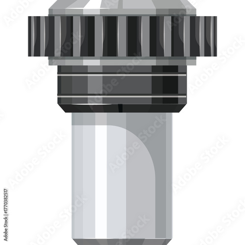 Fotografía Metallic Cylindrical Object with Circular Top Detailed Illustration on Transpare