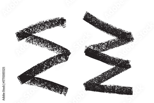 Oil Chalk Grainy Abstract Zig-Zag Figure. Graphic design elements and resources vector art