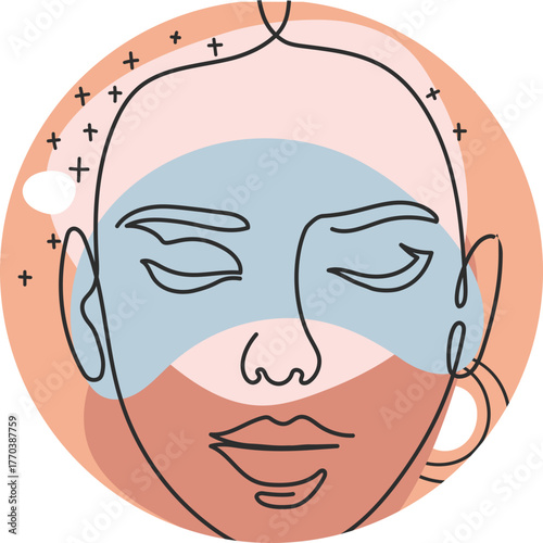 Social media highlight covers. Abstract boho story icons for beauty bloggers with female faces, hands and flowers, round shaped vector set