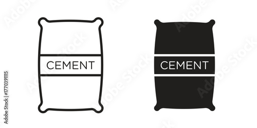 Cement icon illustrations collection. editable stroke outline and flat style
