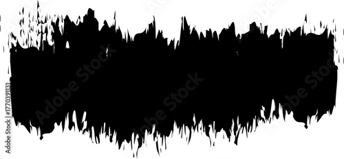 Grunge brush stroke, abstract paint ink texture black flat and line style brush marks, rough paint splatter, dry brush smudge and smear vector illustration design.