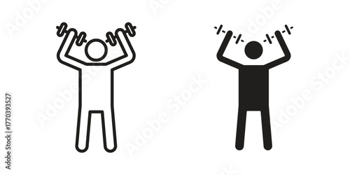 Exercise icon illustrations collection. editable stroke outline and flat style