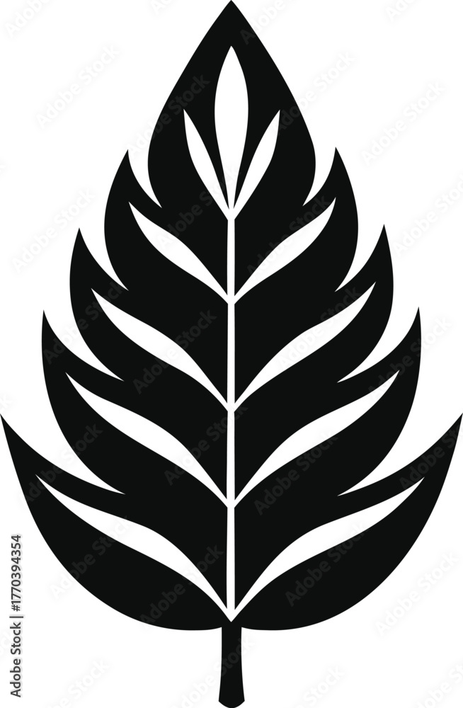 Obraz premium illustration-of-a-stylized-black-leaf-with-distinc (1).eps