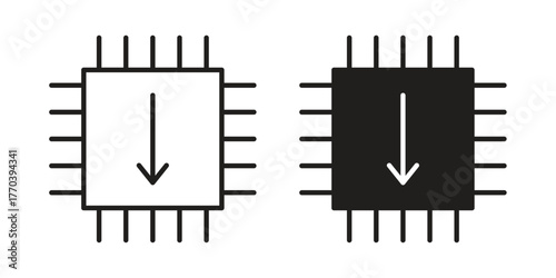 Firmware icon illustrations collection. editable stroke outline and flat style