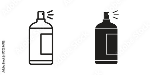 Hair spray icon illustrations collection. editable stroke outline and flat style