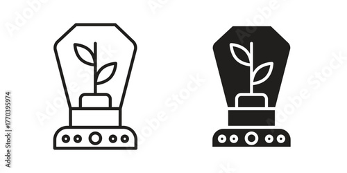 Incubator icon illustrations collection. editable stroke outline and flat style