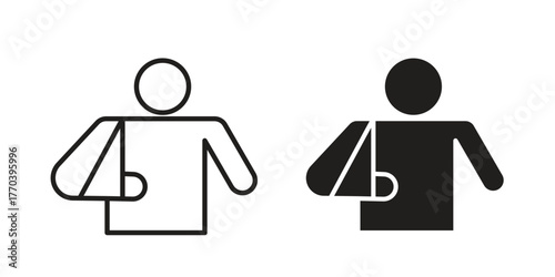 Injuries icon illustrations collection. editable stroke outline and flat style