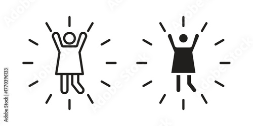 Joy icon illustrations collection. editable stroke outline and flat style