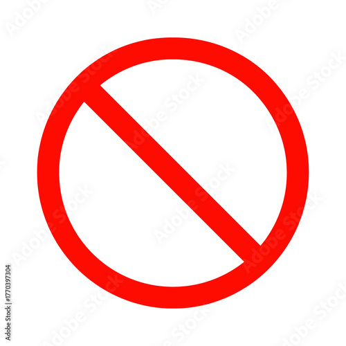 Free Download Prohibition Sign Icon, Red Circle with Diagonal Bar on Black Background, Ban and Warning Symbol Vector png - GFXLoad