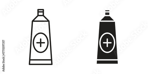Ointment icon illustrations collection. editable stroke outline and flat style