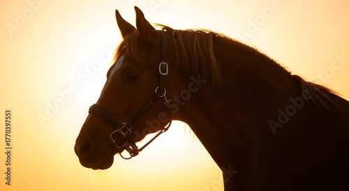 Horse Silhouette at Sunset