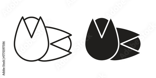 Pistachio icon illustrations collection. editable stroke outline and flat style