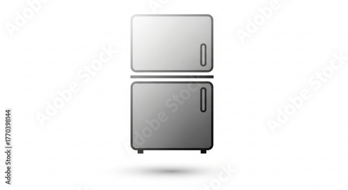 Illustration of a silver fridge with two doors, a common appliance for storing food and beverages
