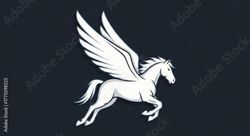 Pegasus, a mythical winged divine stallion usually depicted as pure white in color, is a wellknown figure in greek mythology and heraldry