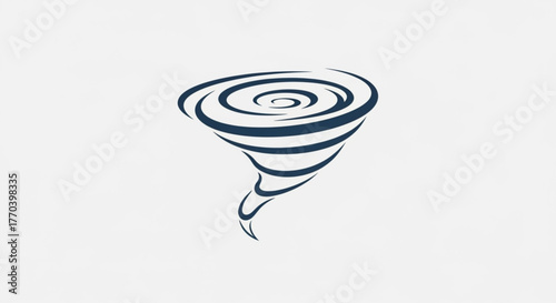 Stylized tornado icon dark blue tornado symbol weather warning sign natural disaster climate change