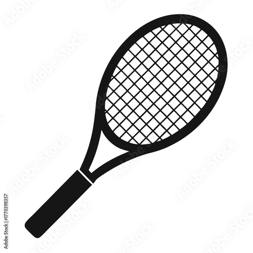 Tennis racket vector clean black silhouette design white background