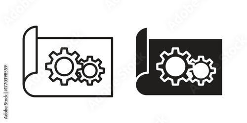 Prototyping icon illustrations collection. editable stroke outline and flat style