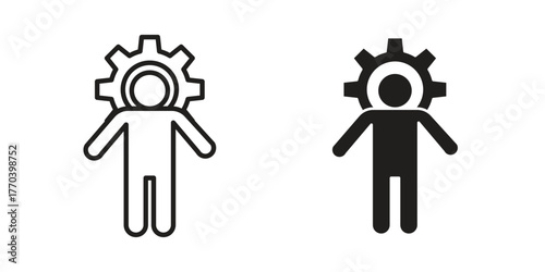 Responsible icon illustrations collection. editable stroke outline and flat style