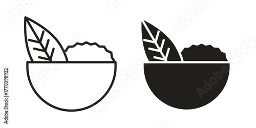 Salad icon illustrations collection. editable stroke outline and flat style