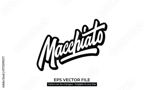 Stylish hand-lettered word Coffeeshop menu in bold modern script. Perfect for coffee shop branding, packaging, cafe logo, or typography design. Editable EPS vector file.