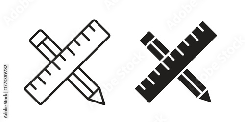 School supplies icon illustrations collection. editable stroke outline and flat style