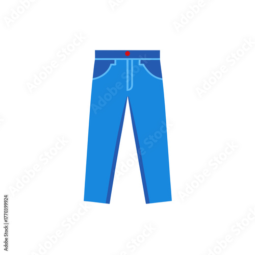 Vector illustration of a pair of blue jeans apparel fashion clothing icon scalable