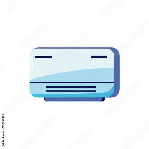 Modern split system air conditioner vector illustration for cooling and climate control designs