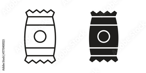 Snacks icon illustrations collection. editable stroke outline and flat style