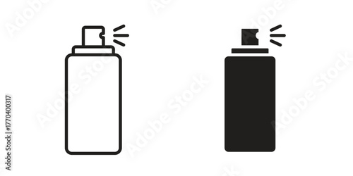 Spray icon illustrations collection. editable stroke outline and flat style