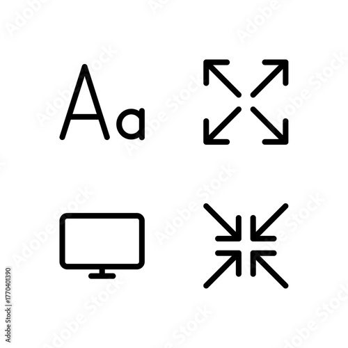 Essential UI Icon Set - Font Size Screen Fullscreen and Exit Display Elements Free Download Essential UI Icon Set - Font Size Screen Fullscreen and Exit Display Elements - GFXLoad