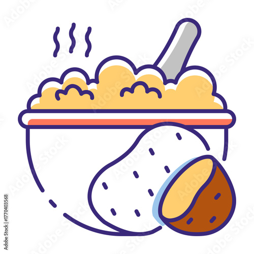 This Mashed Potatoes icon is suitable for Thanksgiving Day.