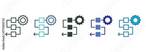 Workflow Icon Set Multiple Style Of