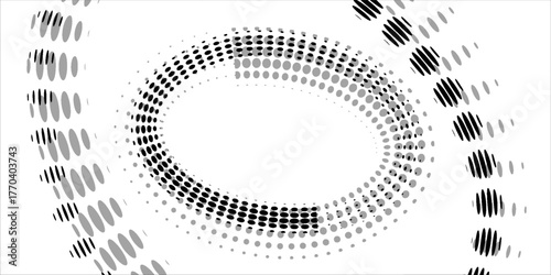 3D blue techno background. Big data visualization on dark space with dotted lines shape effect decoration. Modern graphic design element dots circle style concept for flyer, card, or brochure cover