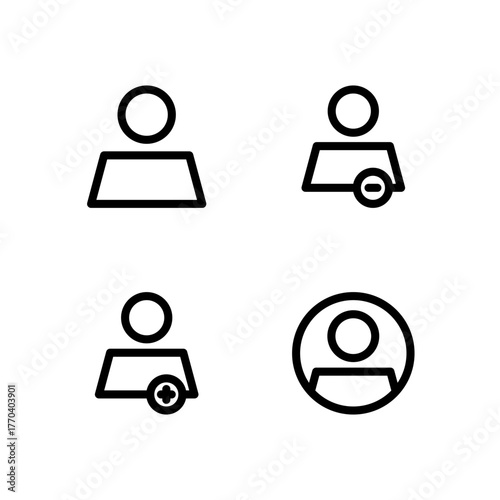 Essential UI Icon Set - User Profile and Account Management Elements
