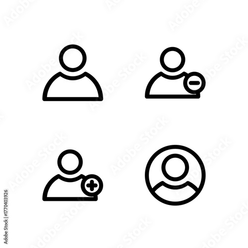 Essential UI Icon Set - User Profile and Account Management Elements