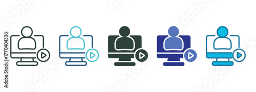 Webinar Icon Set Multiple Style Of