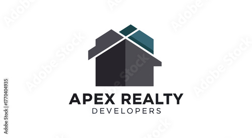Modern Abstract House Logo for Apex Realty Developers.