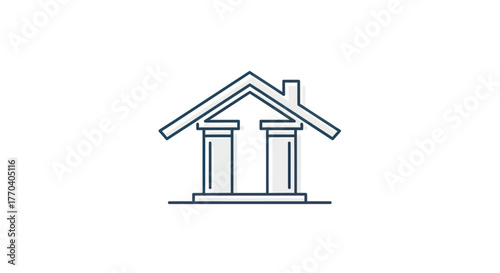 Classic architectural symbol of a bank or government building icon.