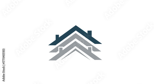 Abstract House Roofs Logo Design for Real Estate Business.