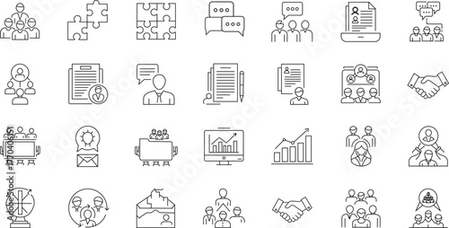 Business icon set of idea lightbulb innovation concept business strategy development growth inspiration thinking process