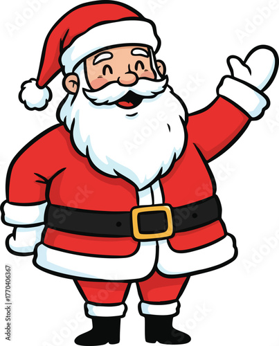 Christmas clipart of a jolly Santa Claus, isolated